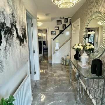 Marmy Grey Polished Marble Effect Porcelain Floor Tile