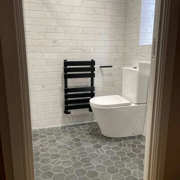 Lithos Dark Grey Hexagon Matt Marble Effect Porcelain Wall and Floor Tile