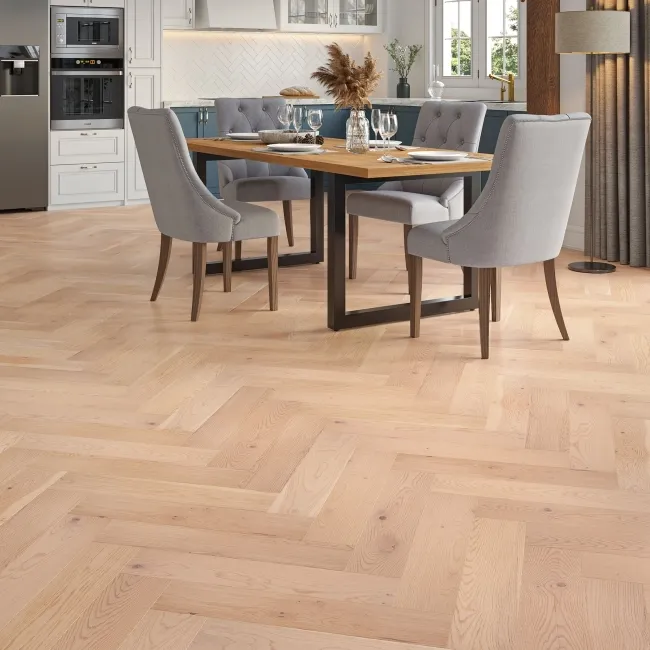 Alpes Grey Oak Herringbone Engineered Wood 15mm Invisible Oiled