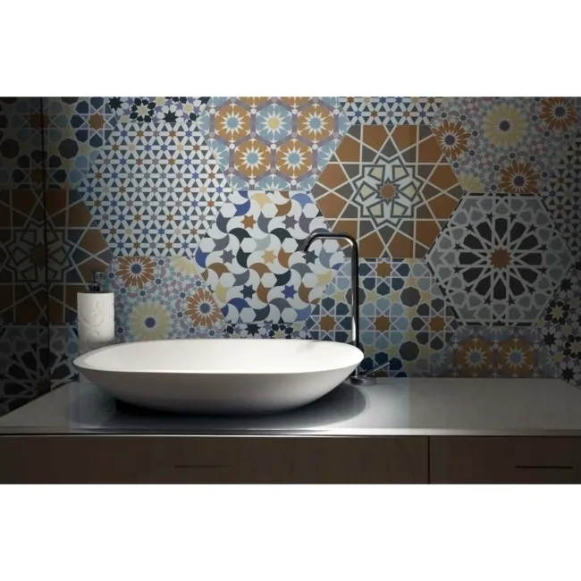 Andalucia Hexagon Patterned Porcelain Wall And Floor Tiles