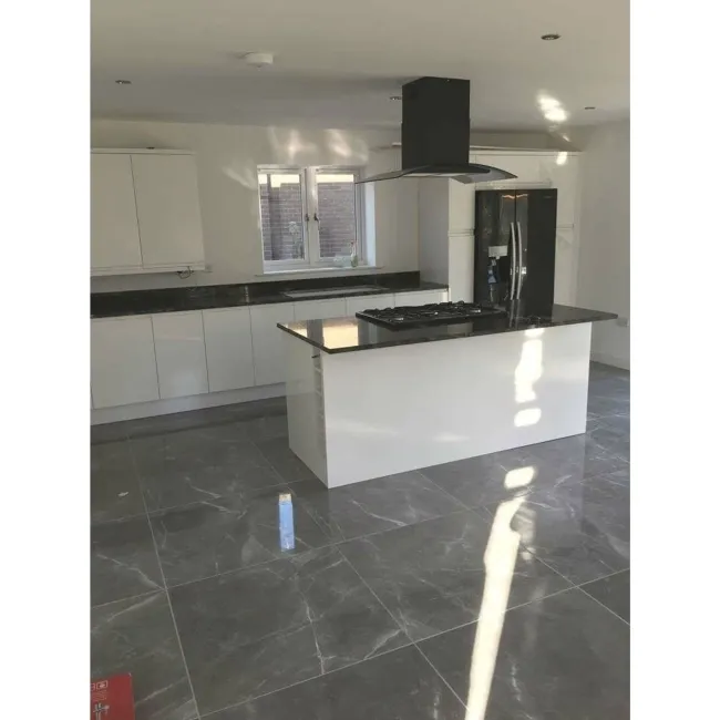 Marmy Grey Polished Marble Effect Porcelain Floor Tile