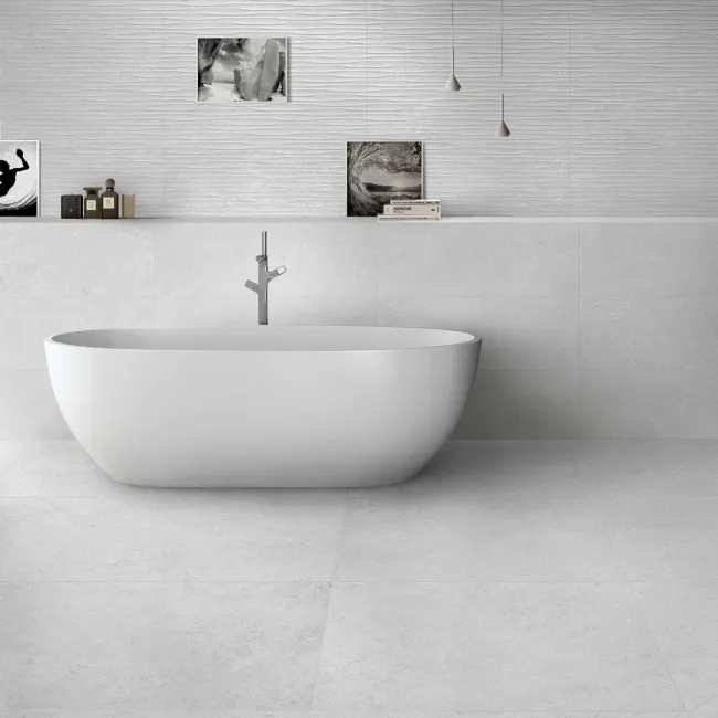 Colony Decor White Stone Effect Matt Ceramic Wall Tile