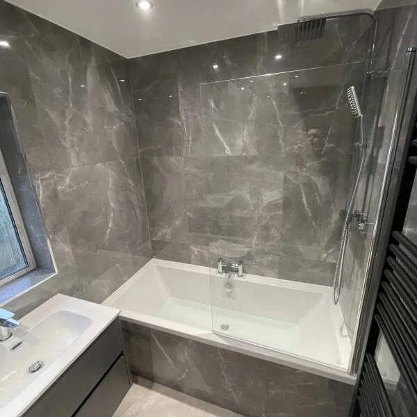 Marmy Grey Polished Marble Effect Porcelain Floor Tile