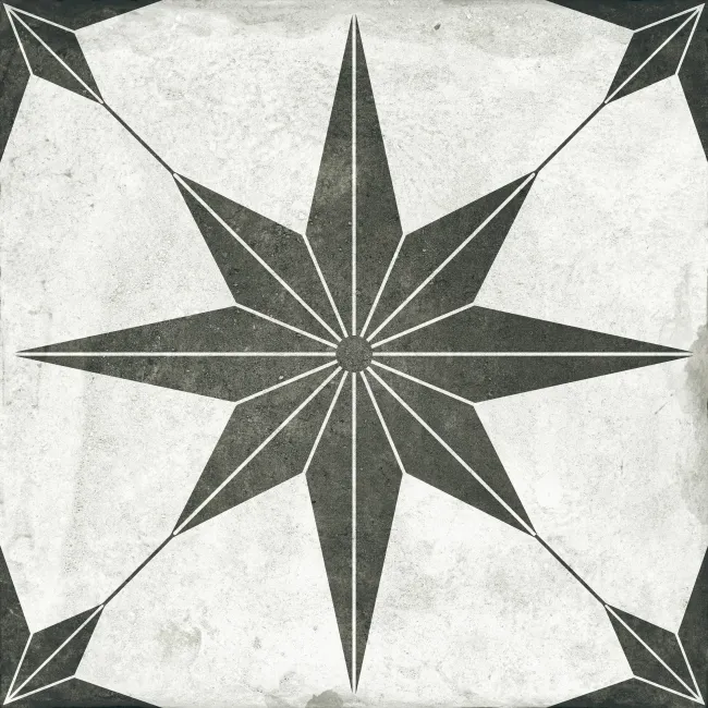 Supernova Star White Patterned Matt Vitrified Ceramic Floor Tile