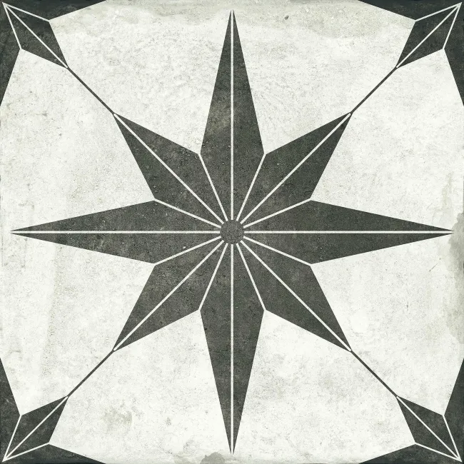 Supernova Star White Patterned Matt Vitrified Ceramic Floor Tile