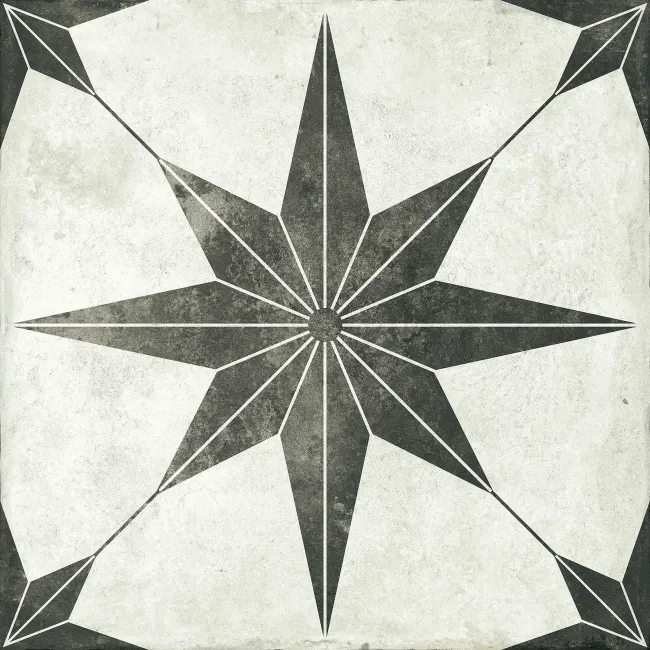 Supernova Star White Patterned Matt Vitrified Ceramic Floor Tile