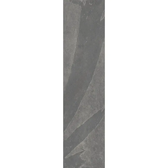Mustang Light Grey Slate Effect Matt Porcelain Plank Tile 