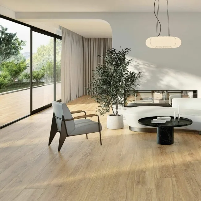 Verbier Honey Large Wood Effect Anti-Slip Matt Porcelain Floor Tile
