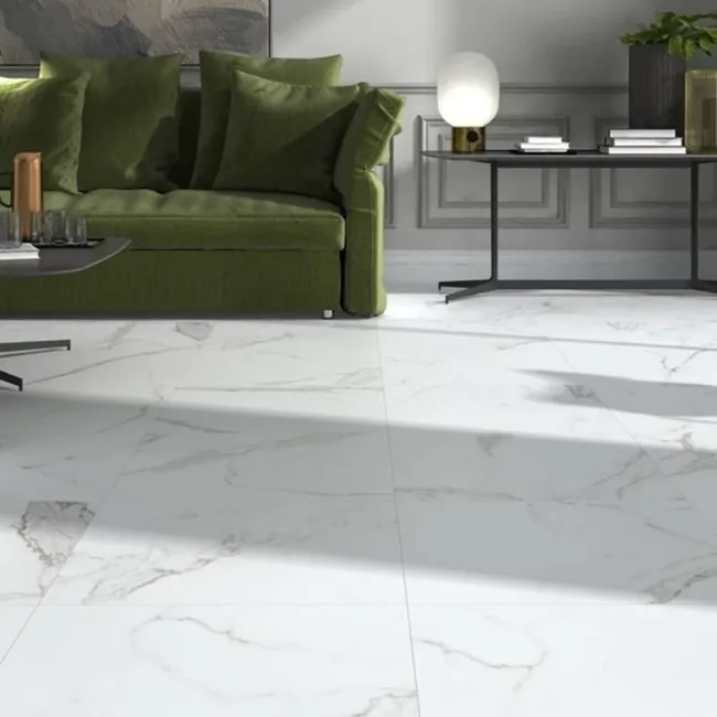 Carrara White Matt Marble Porcelain Floor Tile